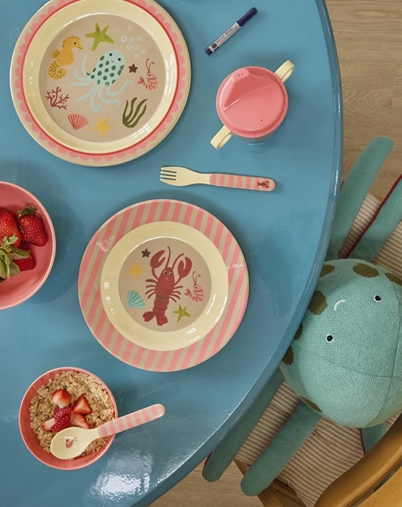 Melamine Kids Bowl with Coral